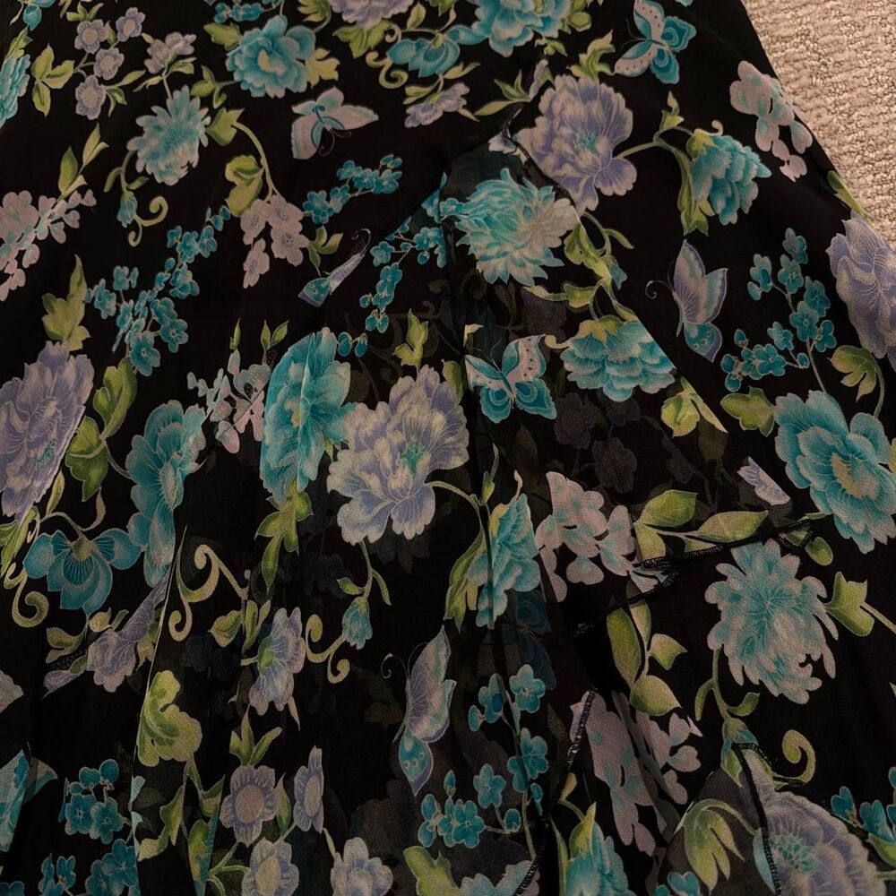 vintage Low rise silk fairy skirt w butterflies - Picture 3 of 5